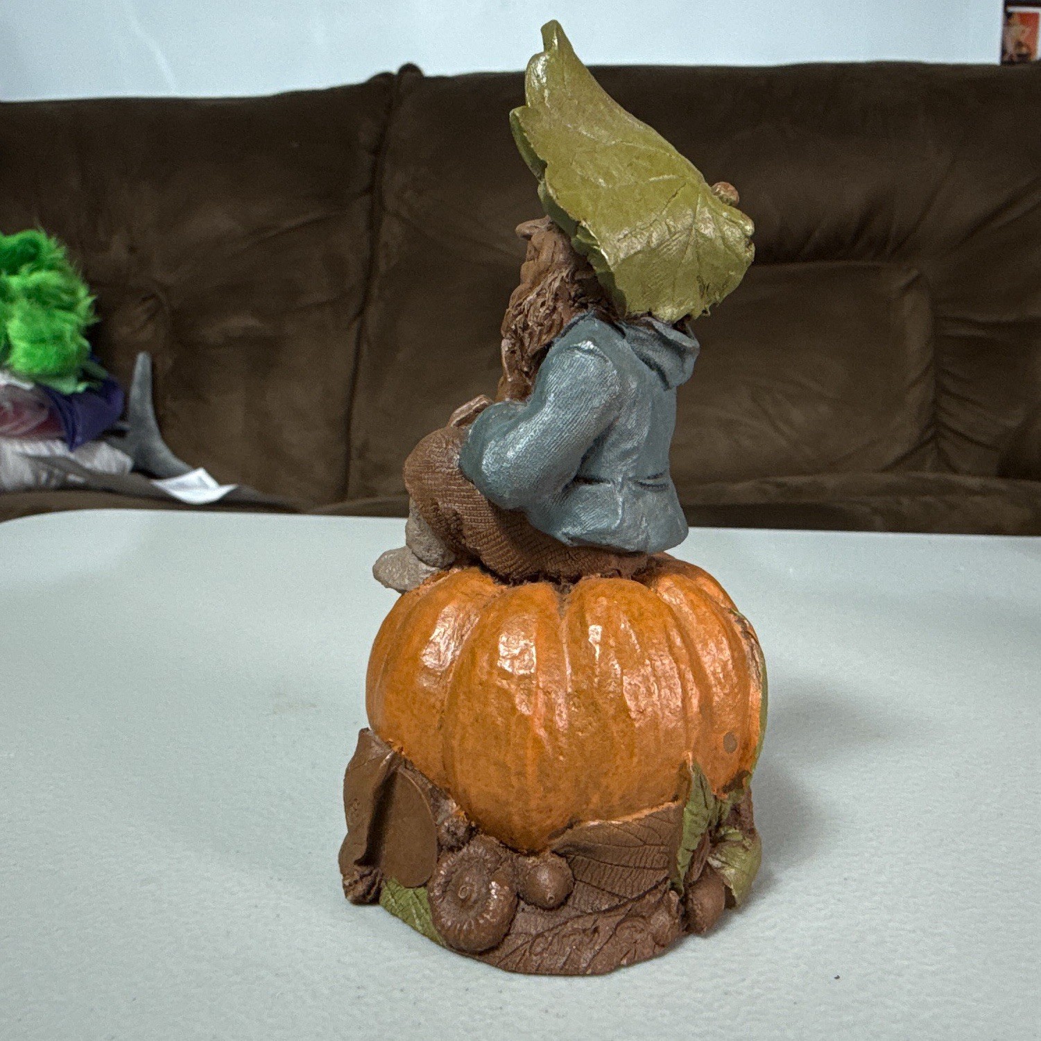Tom Clark “Hopkins” Halloween Gnome using Sign Language On Pumpkin I Love You