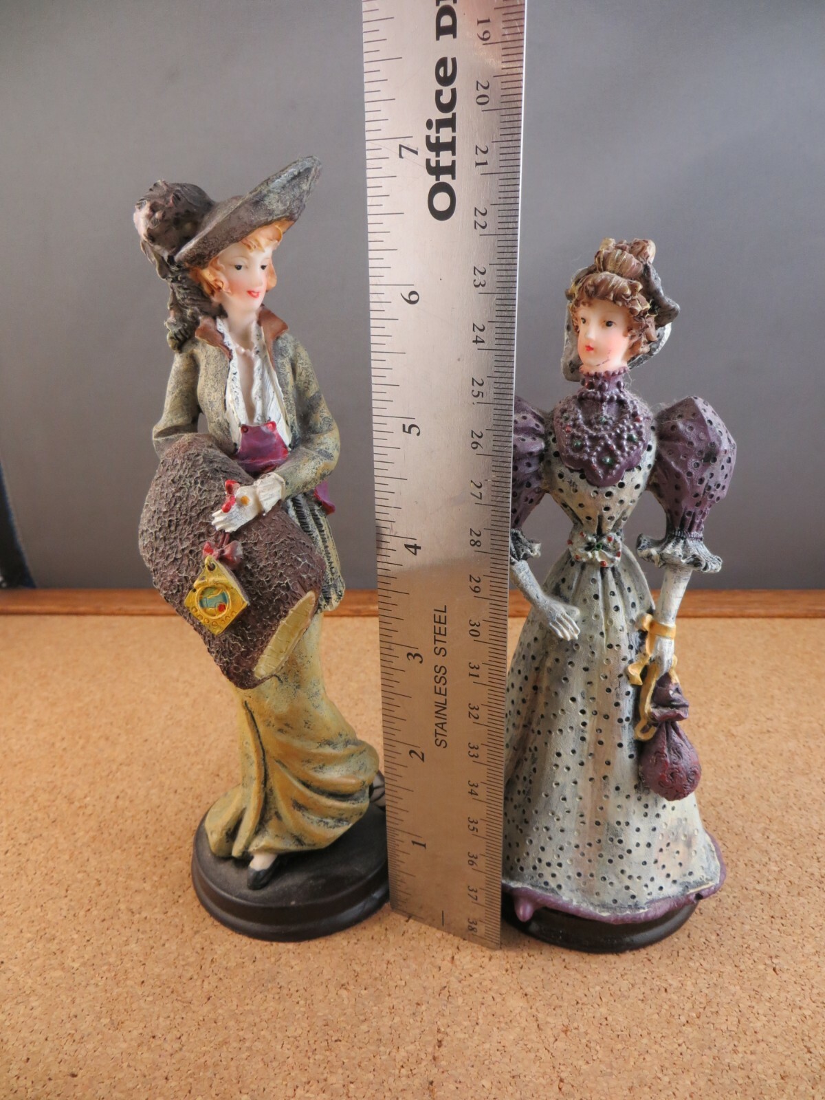 2 Resin Victorian Lady Women Fashion Figurine B’s Collection Purple Outfits 7″