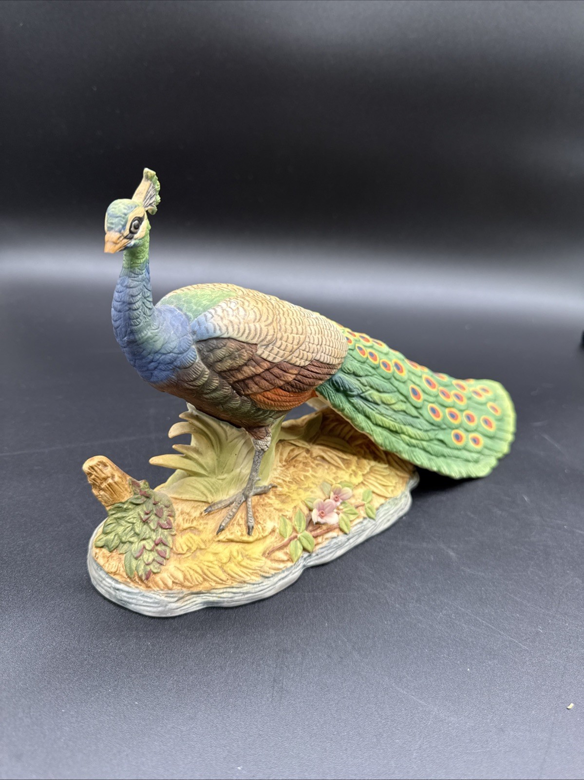 Porcelain peacock figurine by Andrea by Sadek