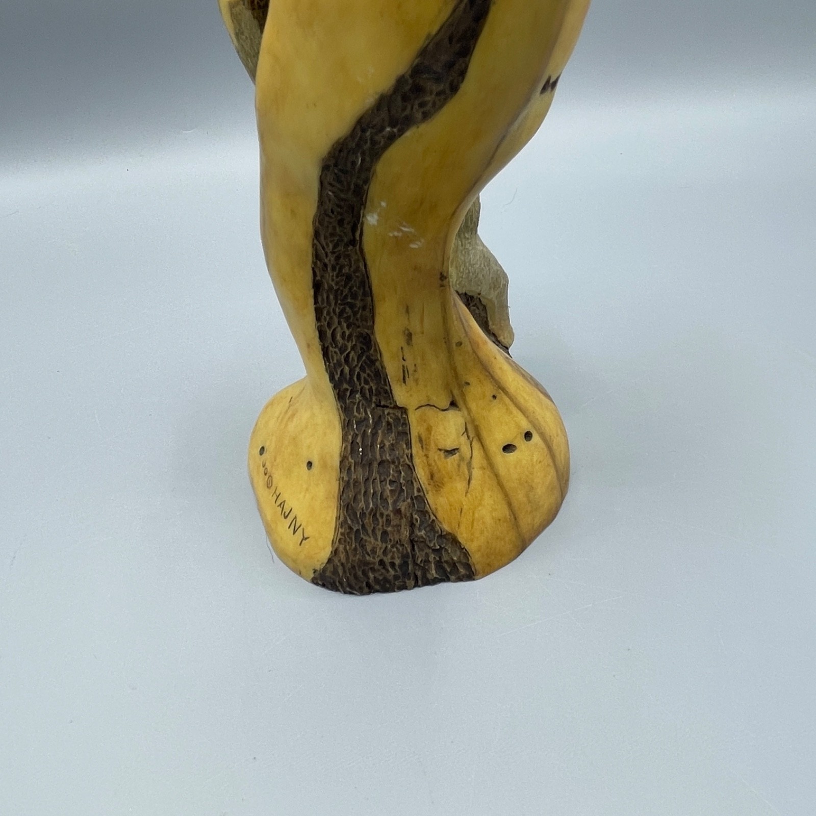 Desiree Hajny 8.75″ Wolf Wood/Resin Sculpture Signed and Dated 2000
