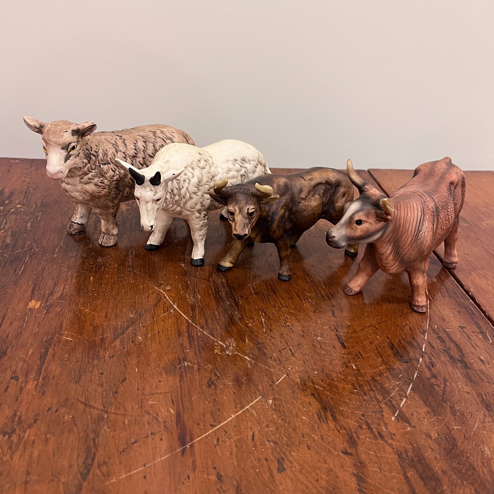 Lot of Ceramic Animals UCTCI MCM Figurine 6.5” 1950s Japan goat sheep longhorn