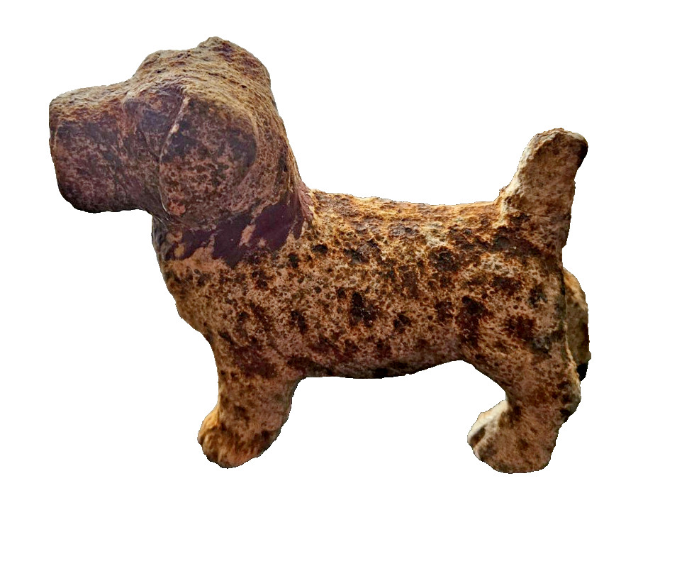 Vintage Antique Sealyham Terrier Sculpture Stone / Cast Iron / Bronze (?) SKU02