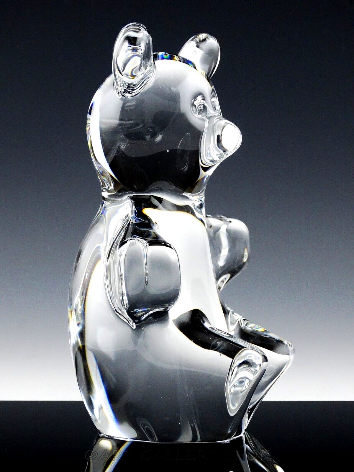 Daum France Crystal 7″ LARGE FIGURINE TEDDY BEAR HEAVY 4lb 6oz Mint
