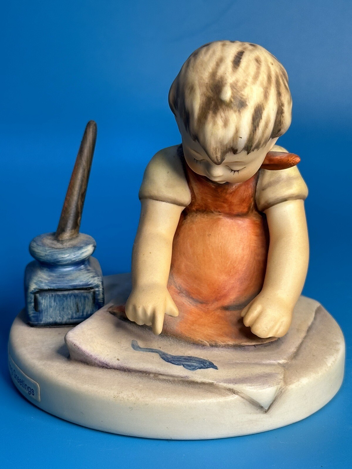 Vintage Goebel Hummel Figurine “With Loving Greetings” Hum 309 TMK-6 Blue RARE