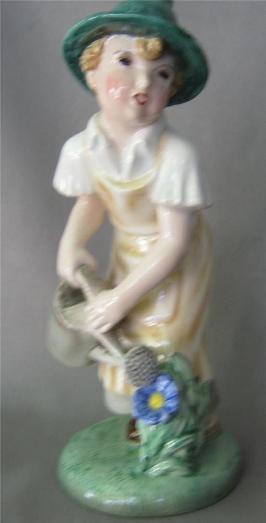 Original Keramos Dakon Glass Porcelain Boy Gardener Figurine Austria Vienna