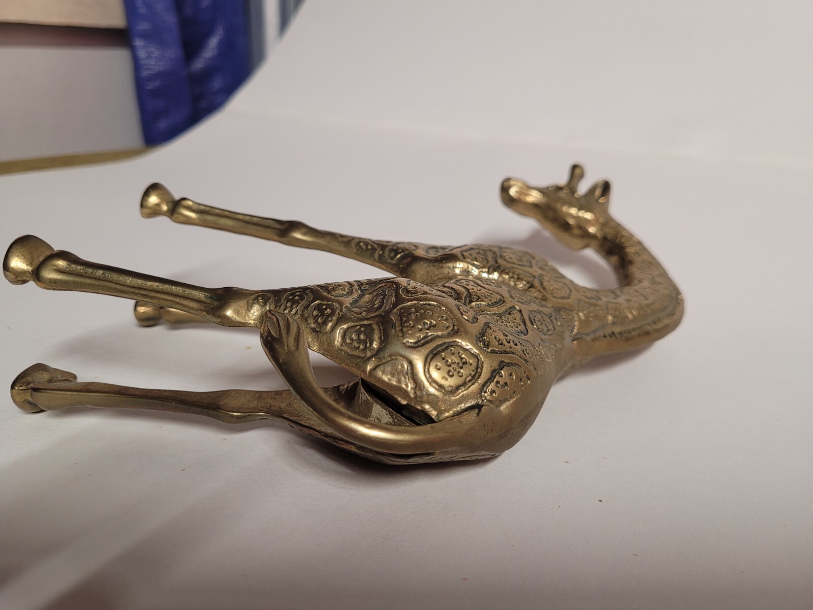 Vintage Solid Brass Giraffe Figurine Statue 8” Tall