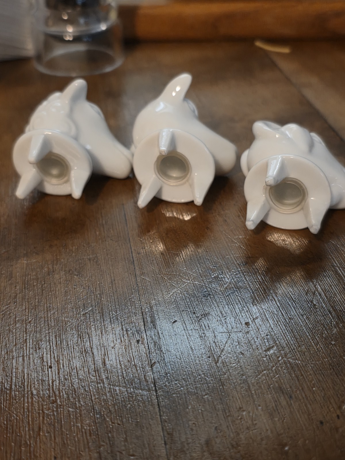 3 Porcelain Farm Animal Heads