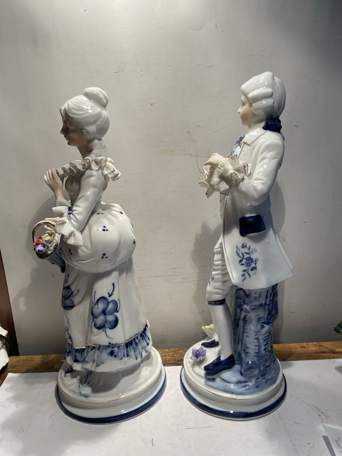 Vtg George & Martha Washington Porcelain Figurines Colonial Style LE Detailed Y