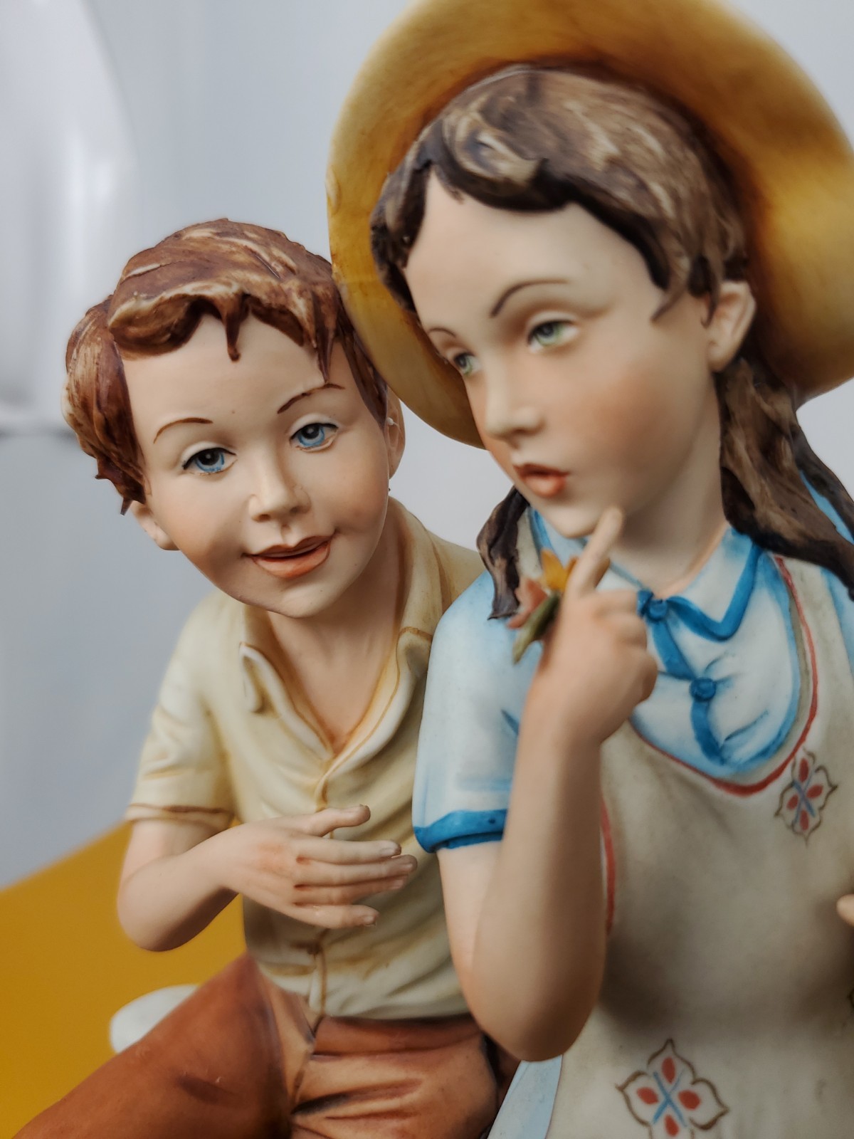 Capodimonte Italy 169 Mariani “N” Porcelian Boy & Girl Flowers