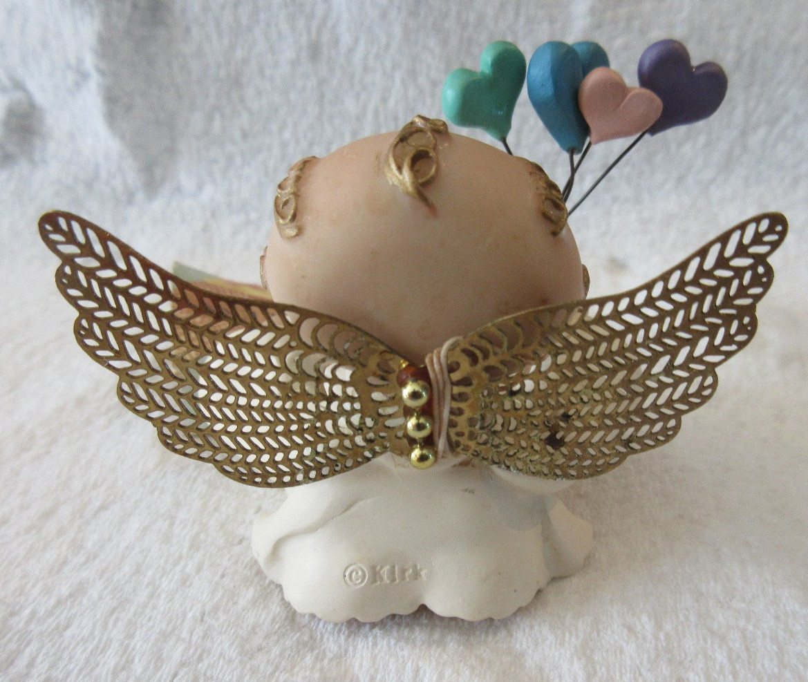 2001 Kirk’s critters, Angel cheeks figurine, I Love You, Balloons, 2.5″