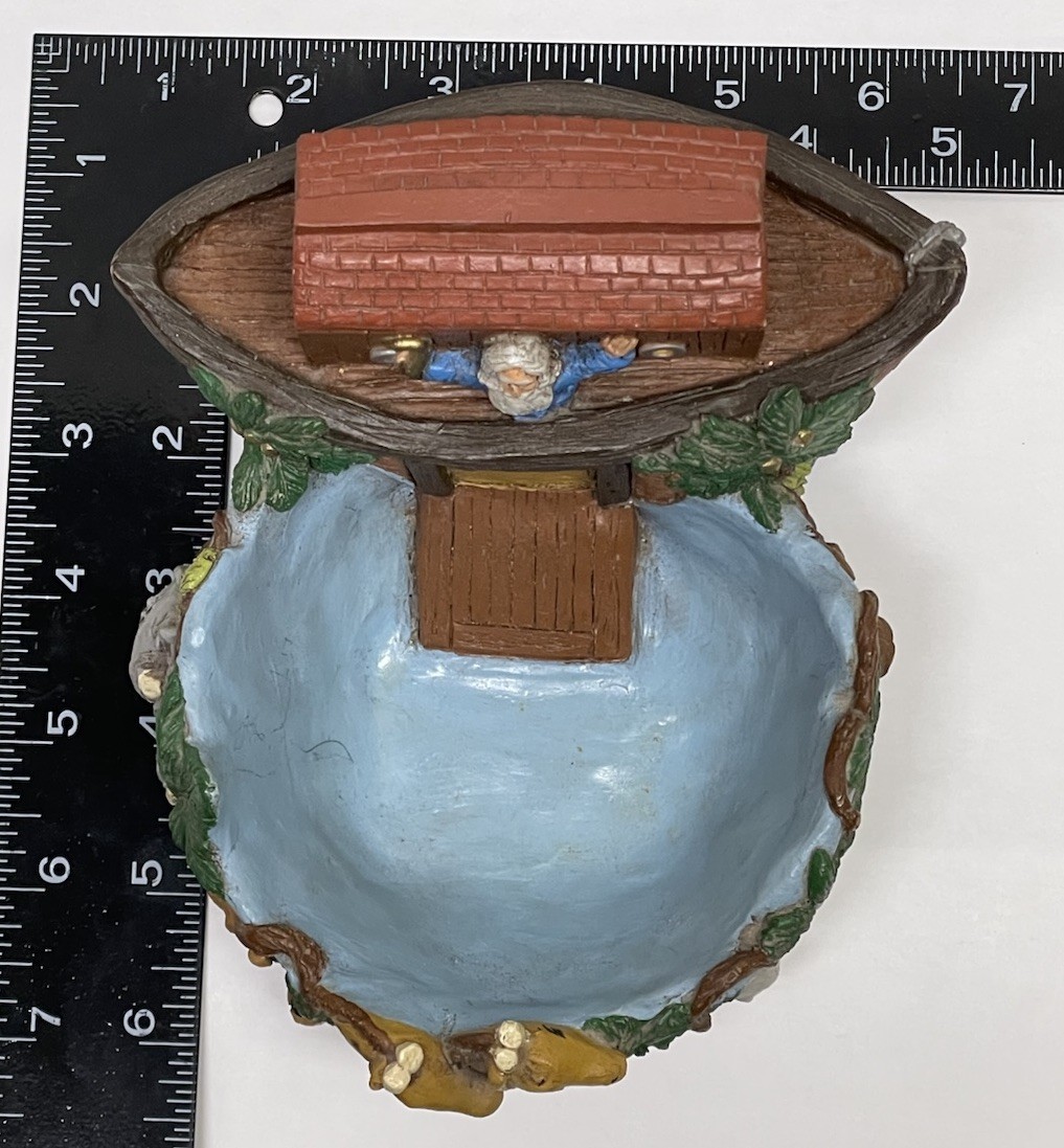 Vtg NOAH’S ARK Table Decoration Candy Dish Figure Christian Decor RARE Detailed