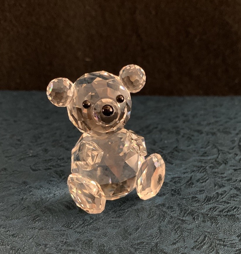 SWAROVSKI SILVER CRYSTAL TEDDY BEAR WITH ORIGINAL BOX