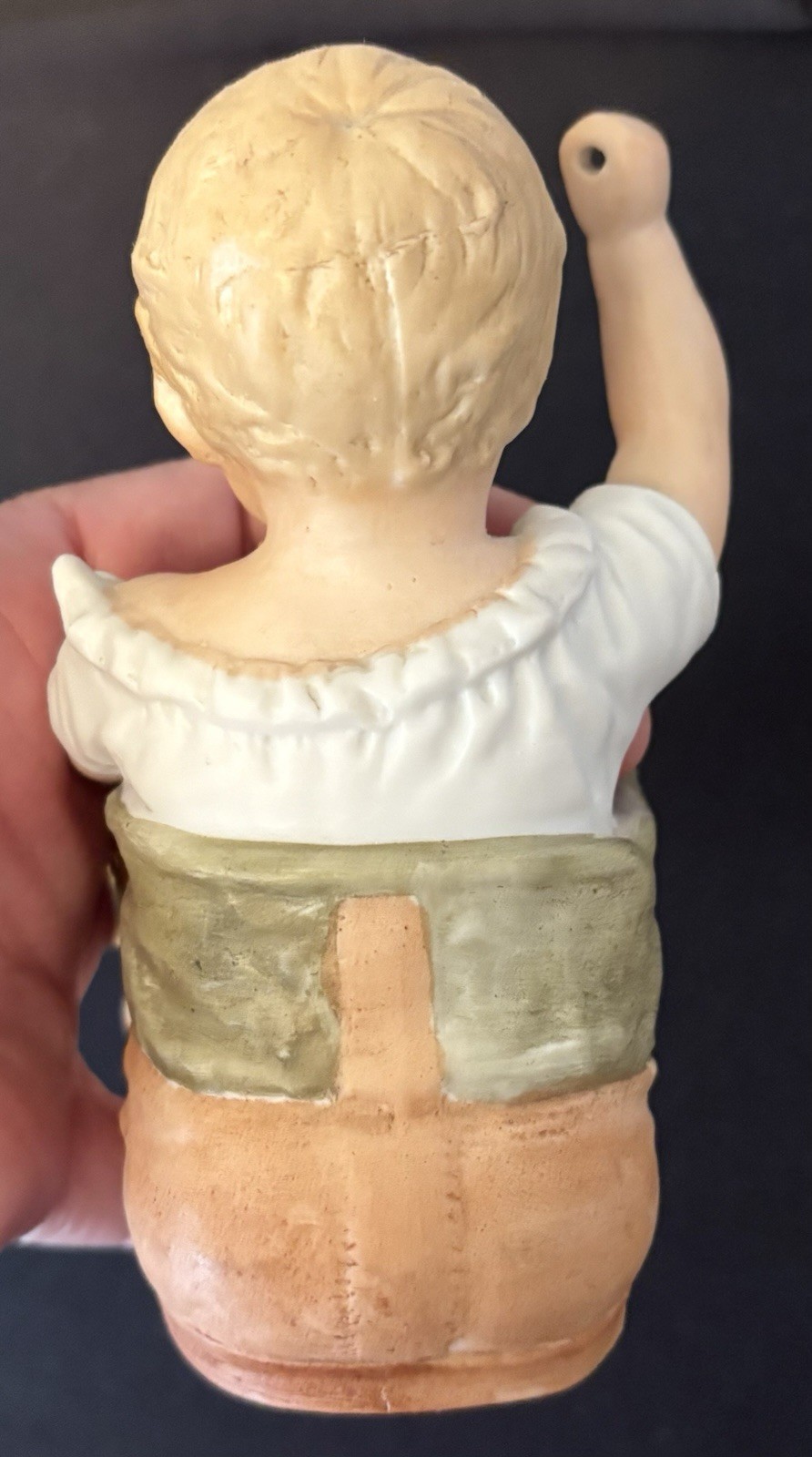 German Heubach Bisque Boy in Shoe 4 3/4 Rising Sun Mark