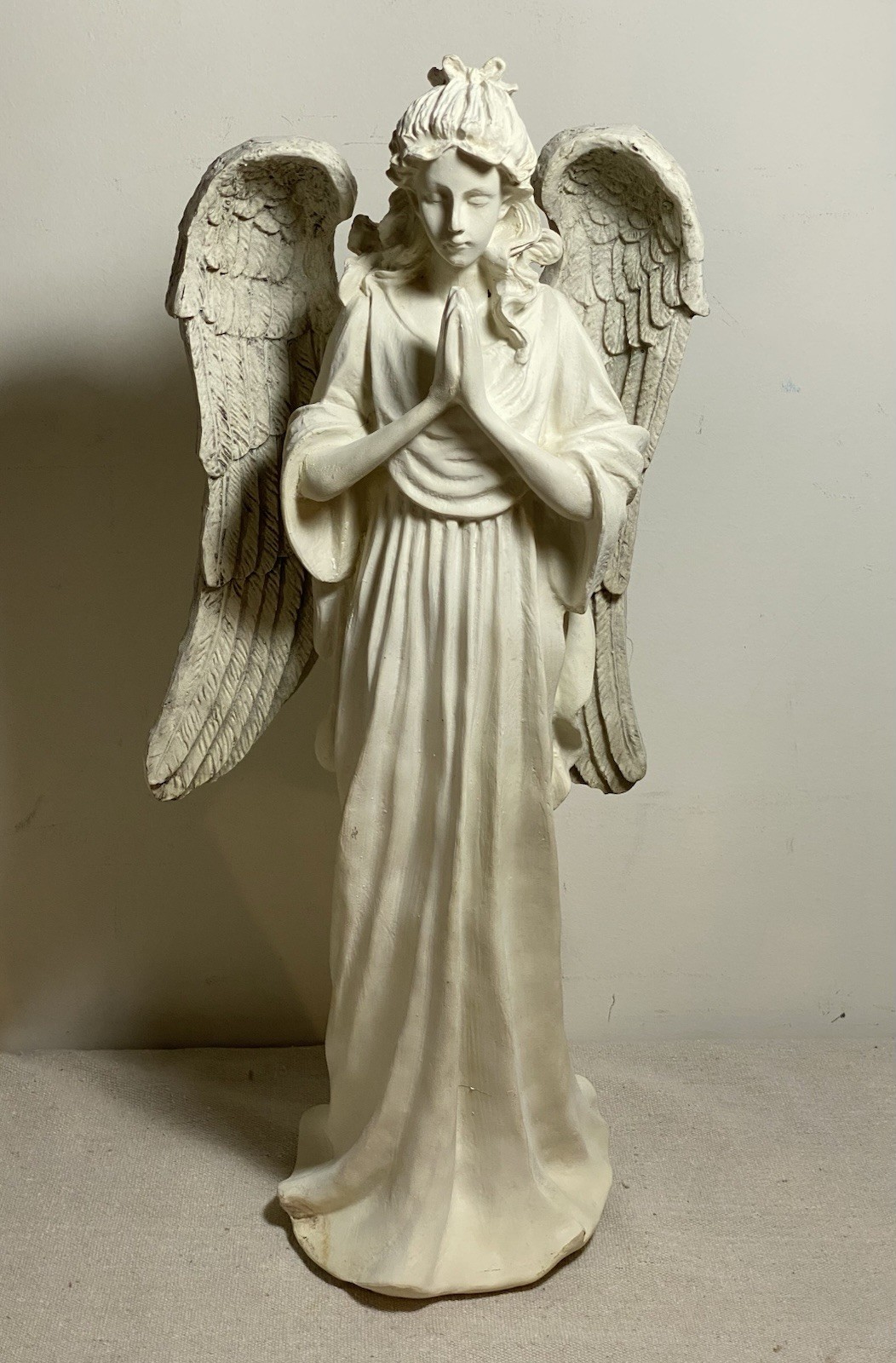 Vintage Outdoors Resin Angel 18” Standing Praying, Use for Garden Or Elsewhere