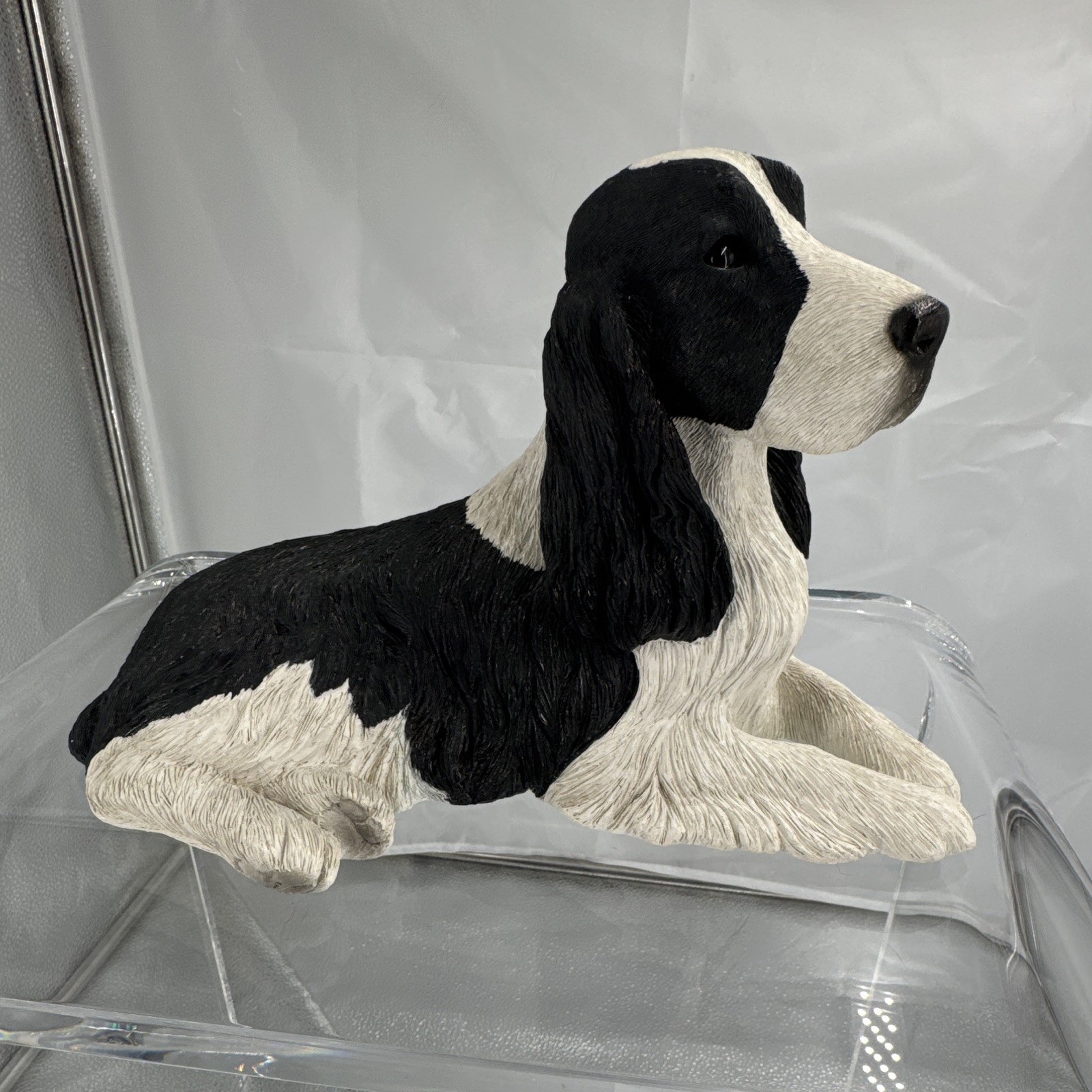 Vintage 1987 Springer Spaniel, Sandicast Marble dust & resin, Hand Painted