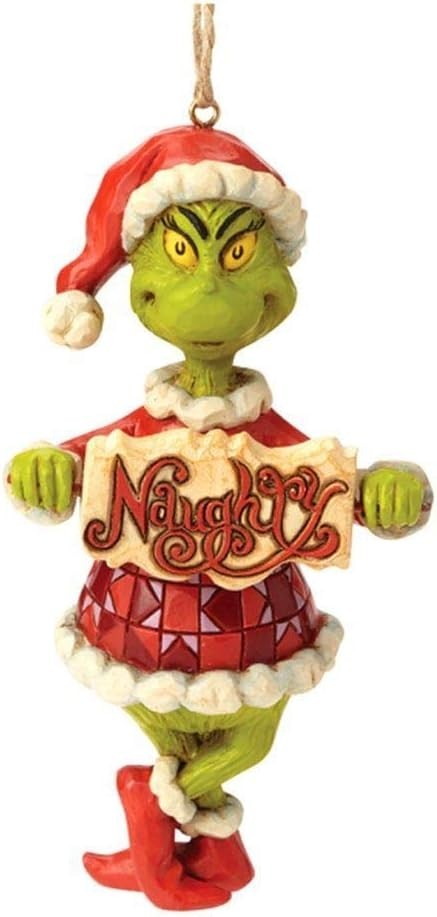 Jim Shore Dr. Seuss The Grinch Naughty Nice Christmas Ornament 6002073 NEW T