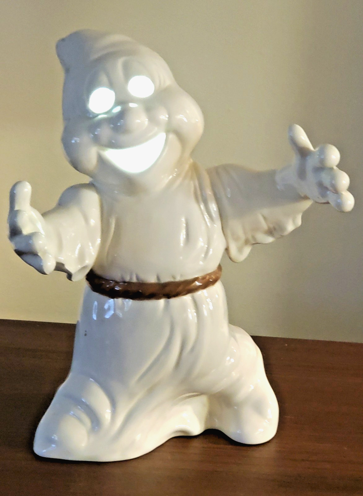Vintage Holland Mold Ceramic Ghost – 14″ Casper Style Light-Up Halloween Decor