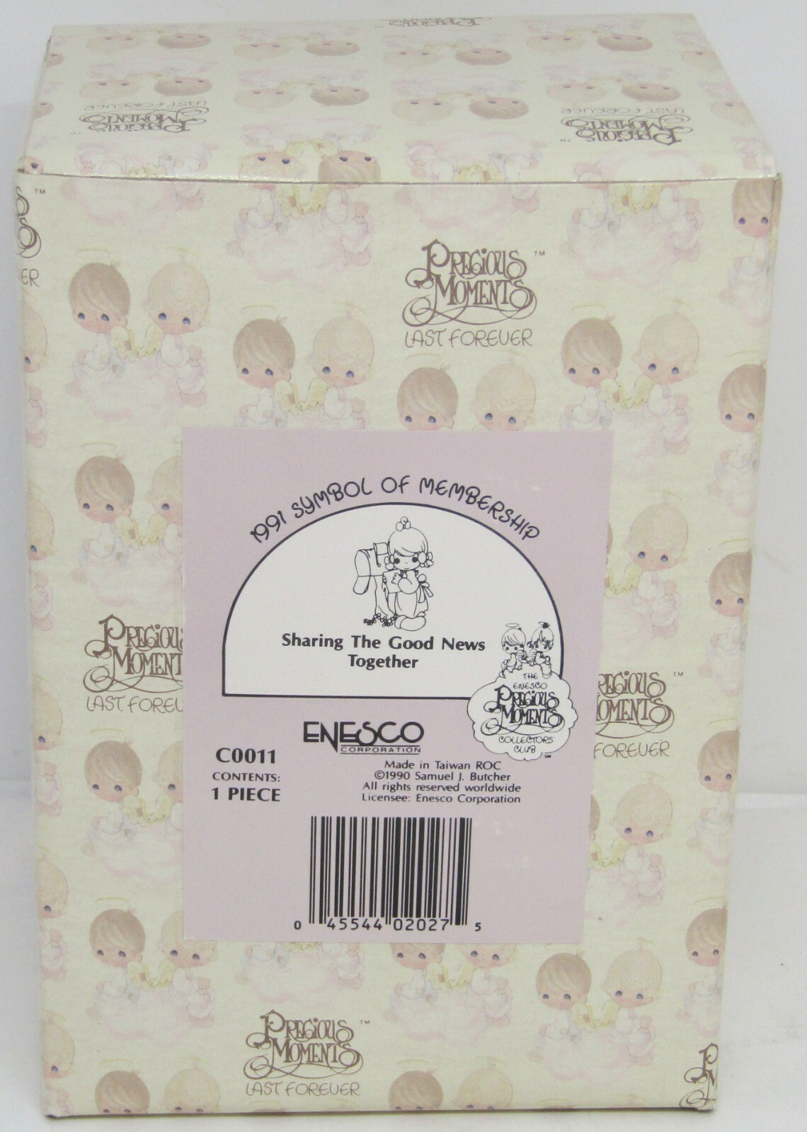 Vintage 1990, Enesco Precious Moments, “Sharing the Good News Together”.