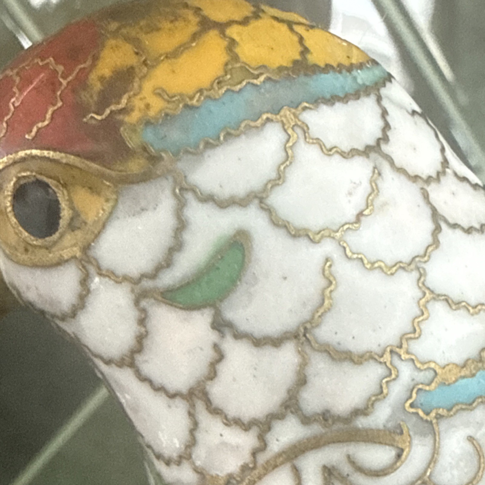 Ceramic Bird Figurine Multicolor Hand Painted Glossy Finish 8 Inch
