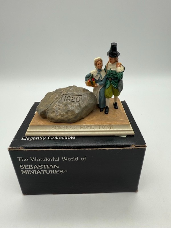 Sebastian Miniatures America’s Home Town Plymouth Rock Figurine in Box