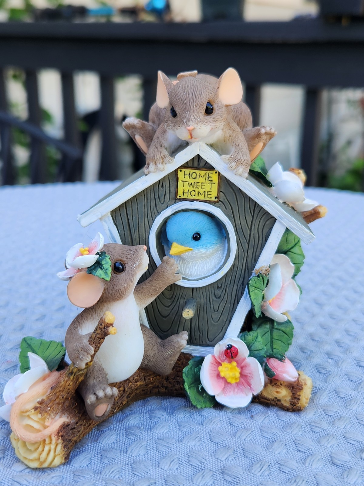 Fitz & Floyd Charming Tails “Home Tweet Home” Figurine Mouse Bird House