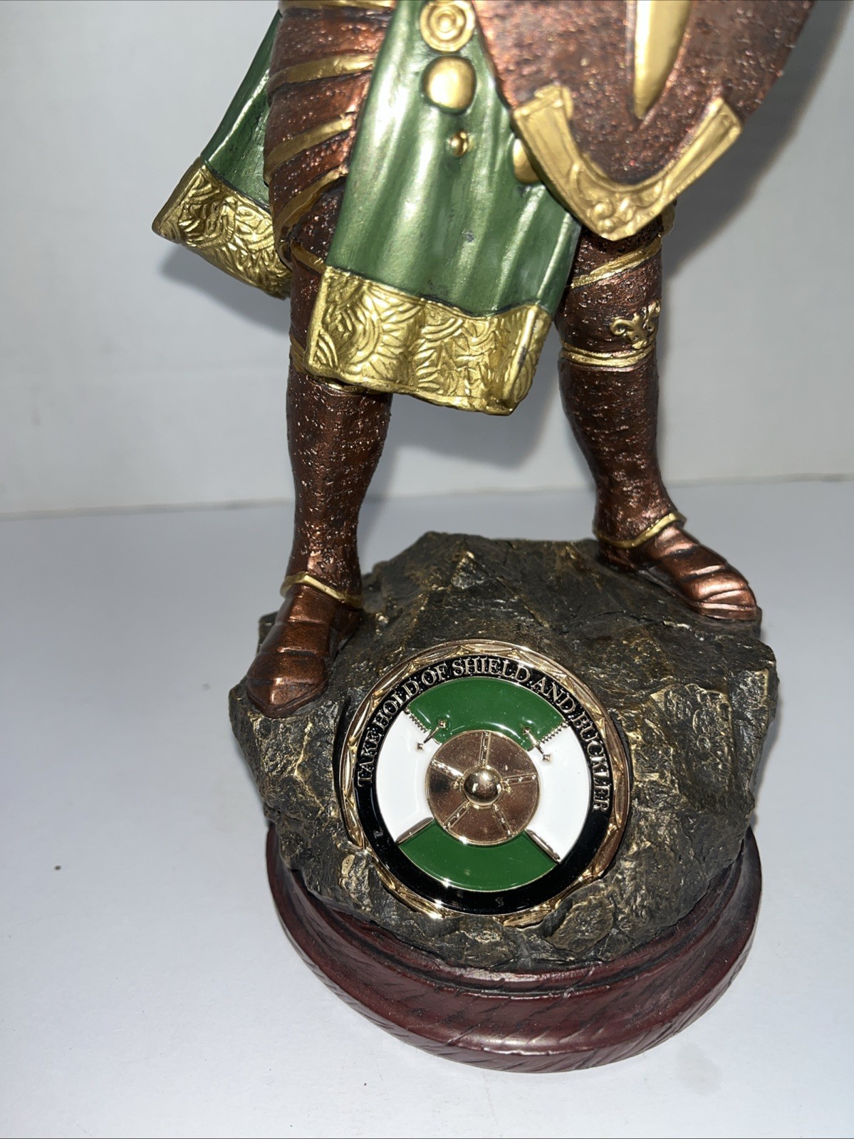 Bradford Exchange “Rise For My Help”Cold-Cast Bronze Sculpture W/Challenge Coin.