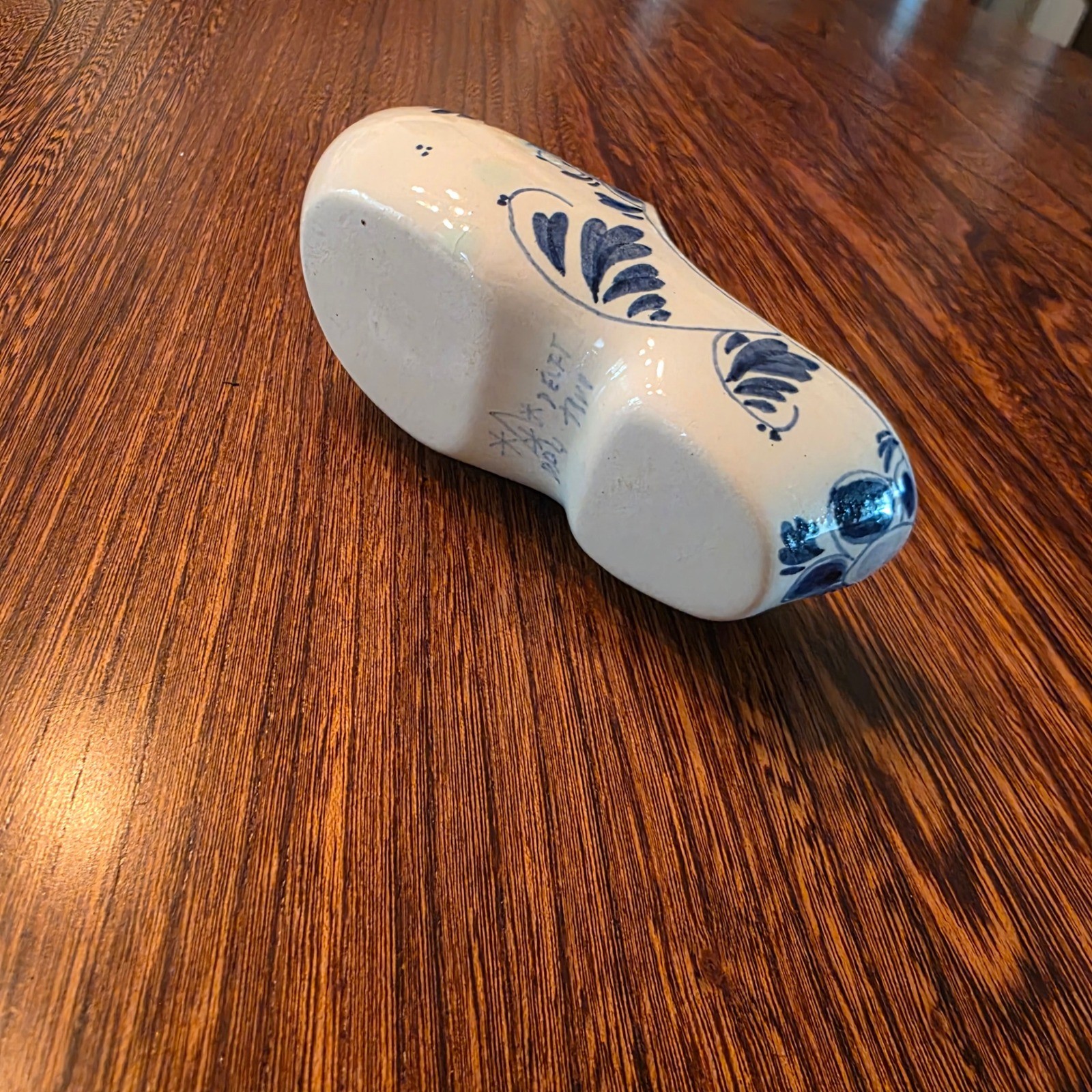 Vintage Delft Blue Hand Painted Ceramic Dutch Clog Shoe Figurine Holland Decor