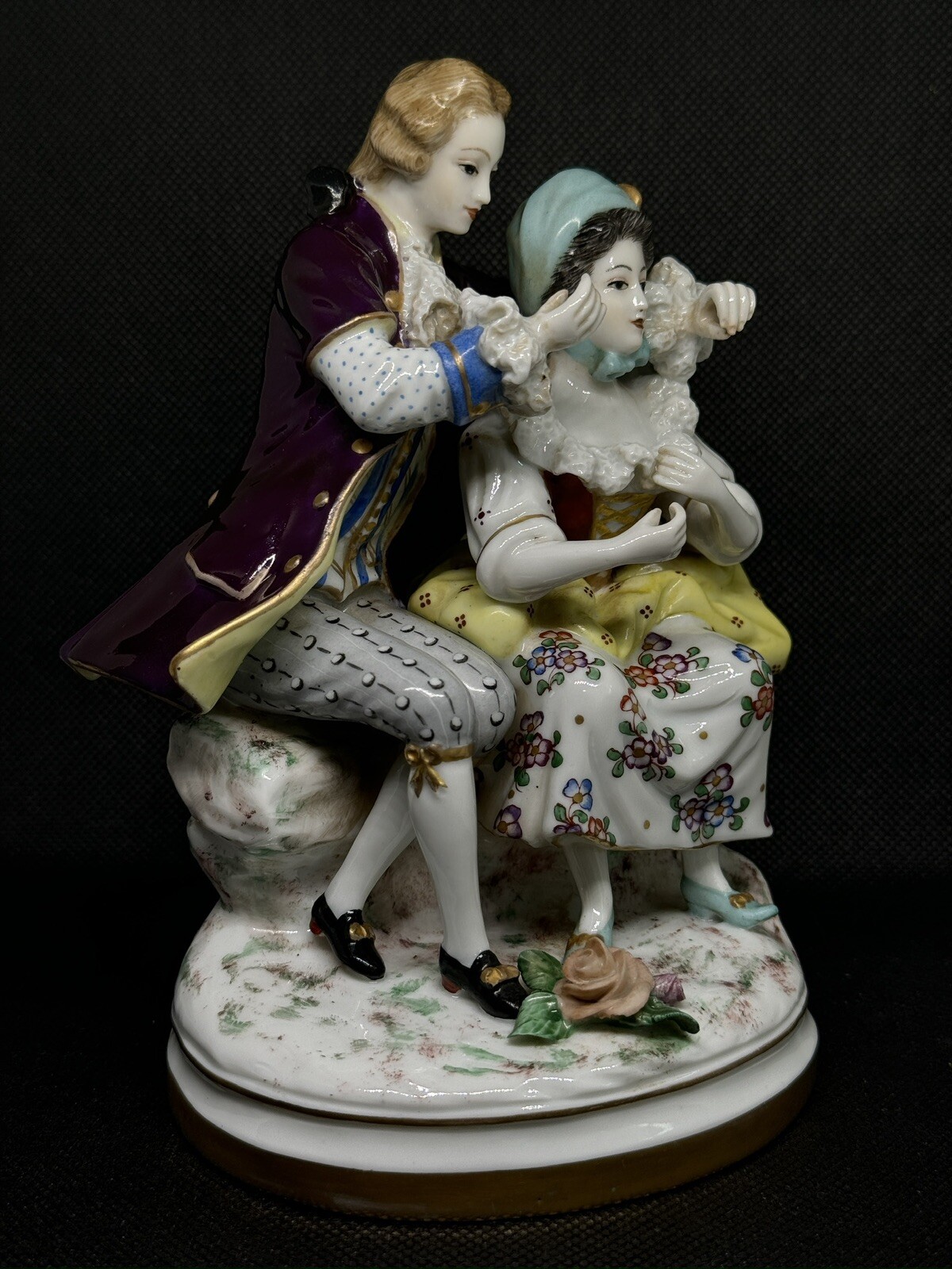 SAMSON & Capodimonte Style – Rare Porcelain Collectible Figurines Gallant Scene