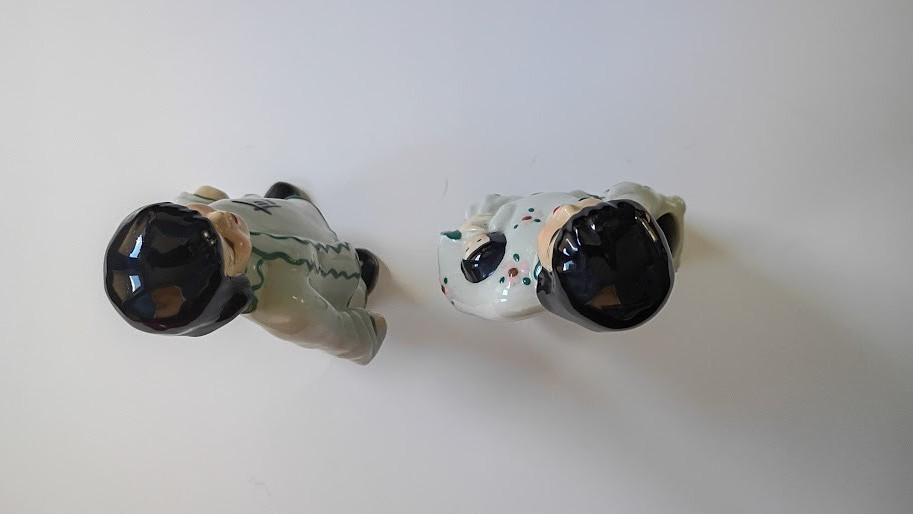 Vtg Florence Ceramics- Chinese Boy & Girl Figurines, 6.5″H, Sweet Expressions