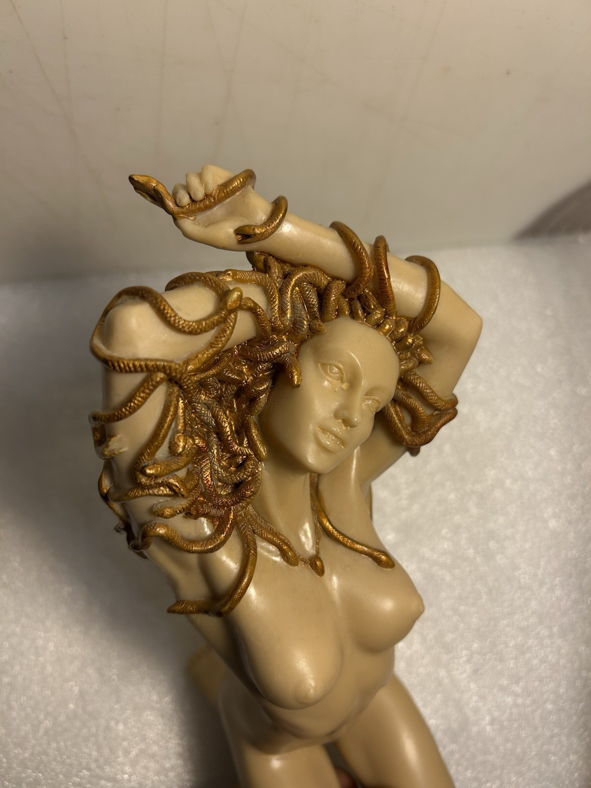1970’s MEDUSA NUDE SCULPTURE WITH SNAKES IN HER HAIR. RESIN CAST. BEAUTIFUL ART