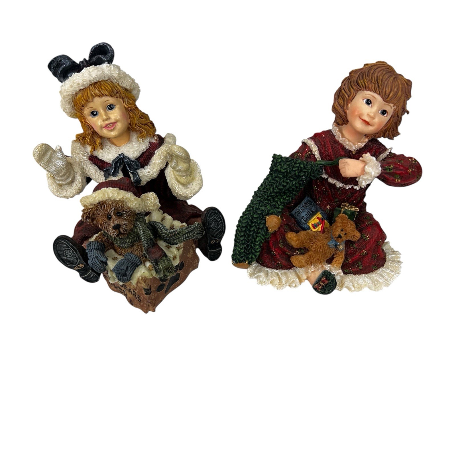 Boyd’s Bear Figurines Lot/2 Multi Colors Style #3547/3593 Christmas Holiday