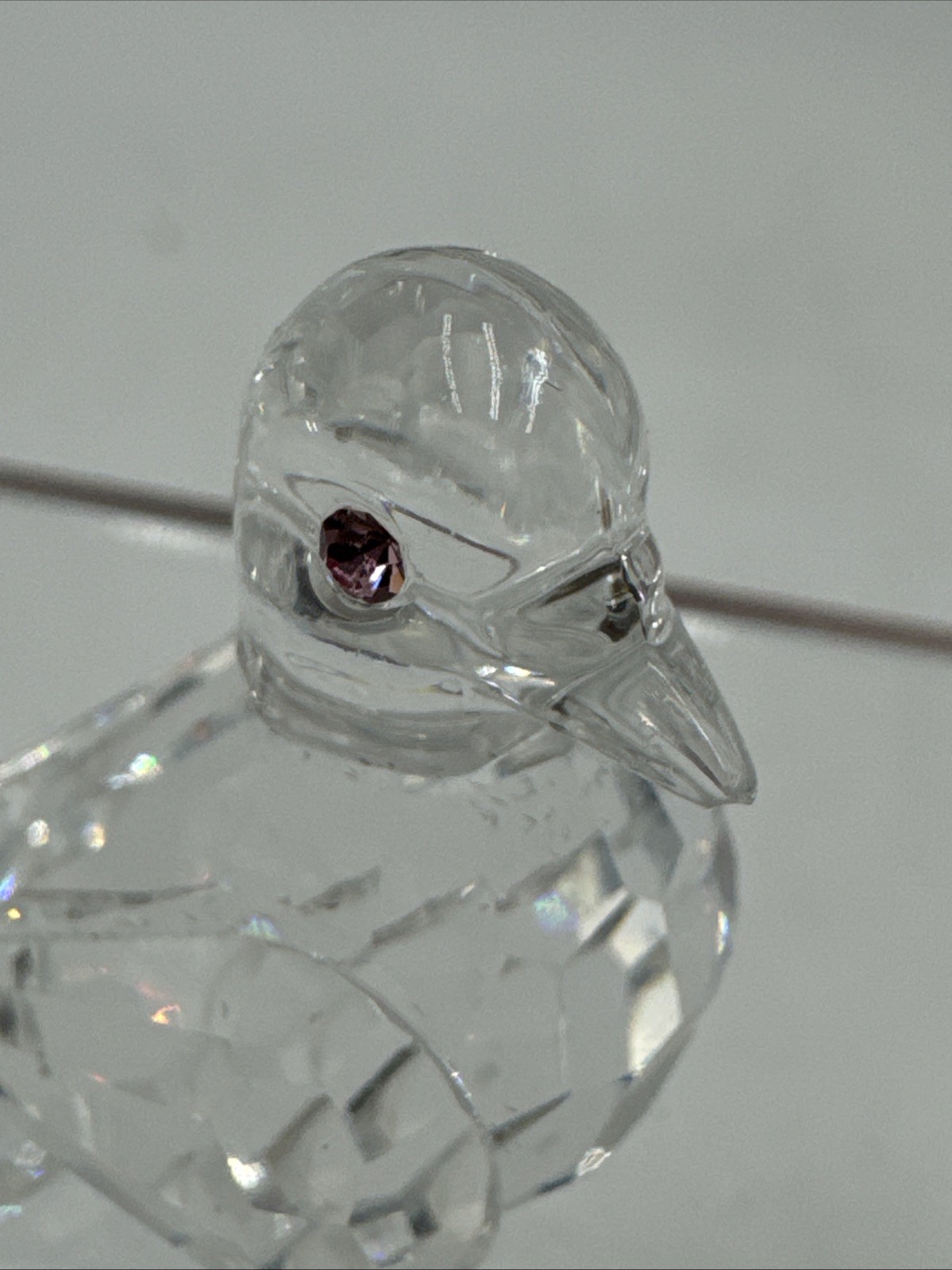 Swarovski Crystal Feathered Friends Dove Pigeon Pink Eyes Figurine 191696