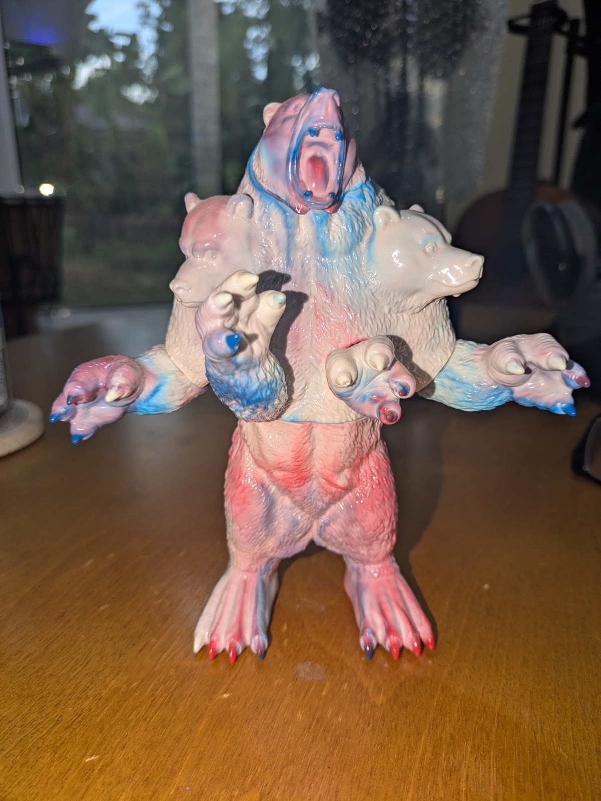 Unbox Industries Bear God The Last Zectron Sofubi Kaiju Marbled Red Blue White
