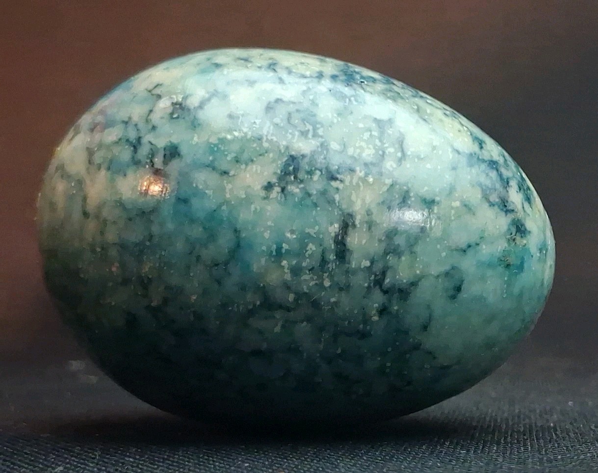 3 Vintage Italian Alabaster Eggs Purple, Blue, Pale Yellow