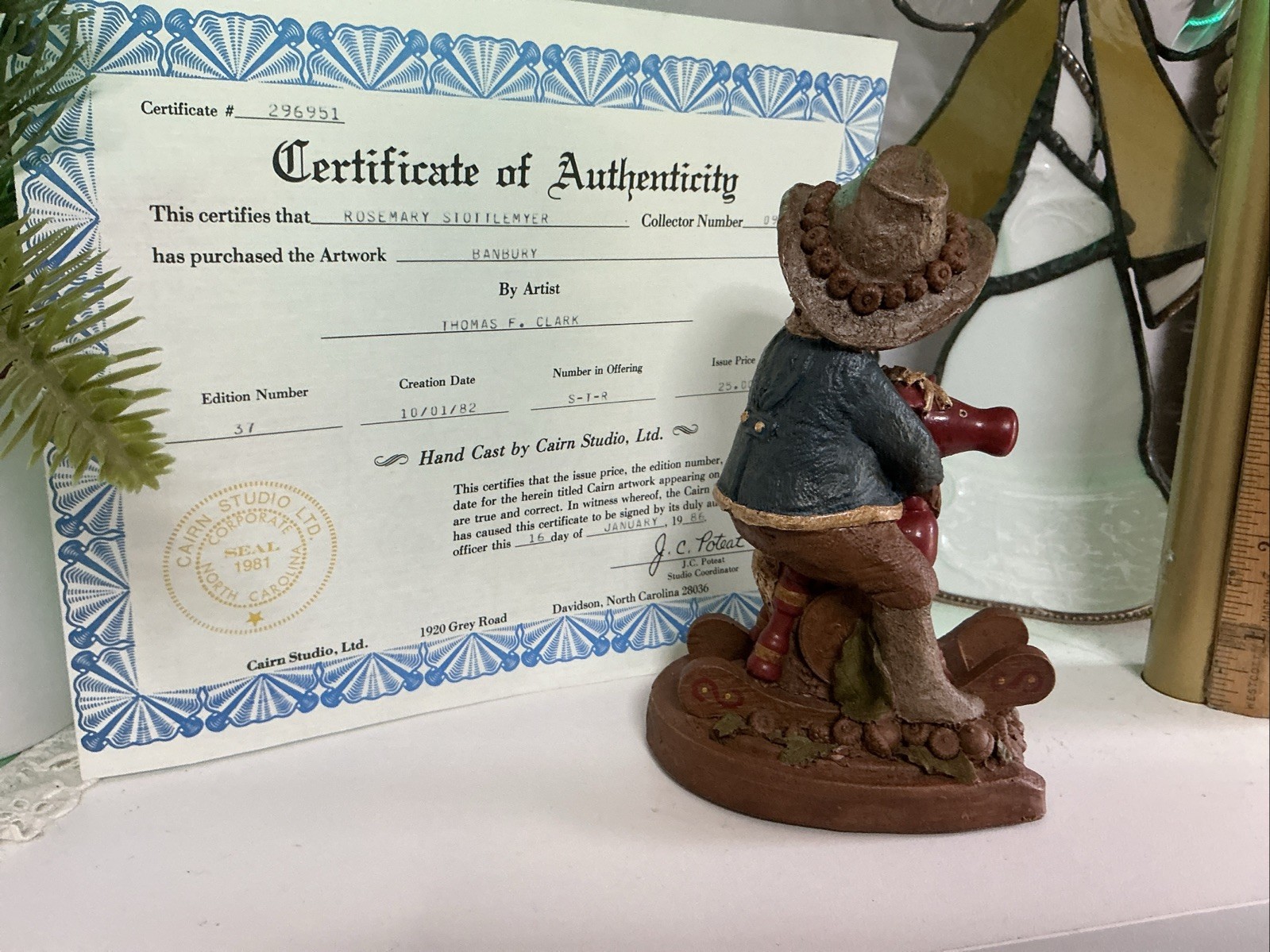 Tom Clark Gnome Banbury Rocking Horse #37 Cairn Studios 6″ Signed COA