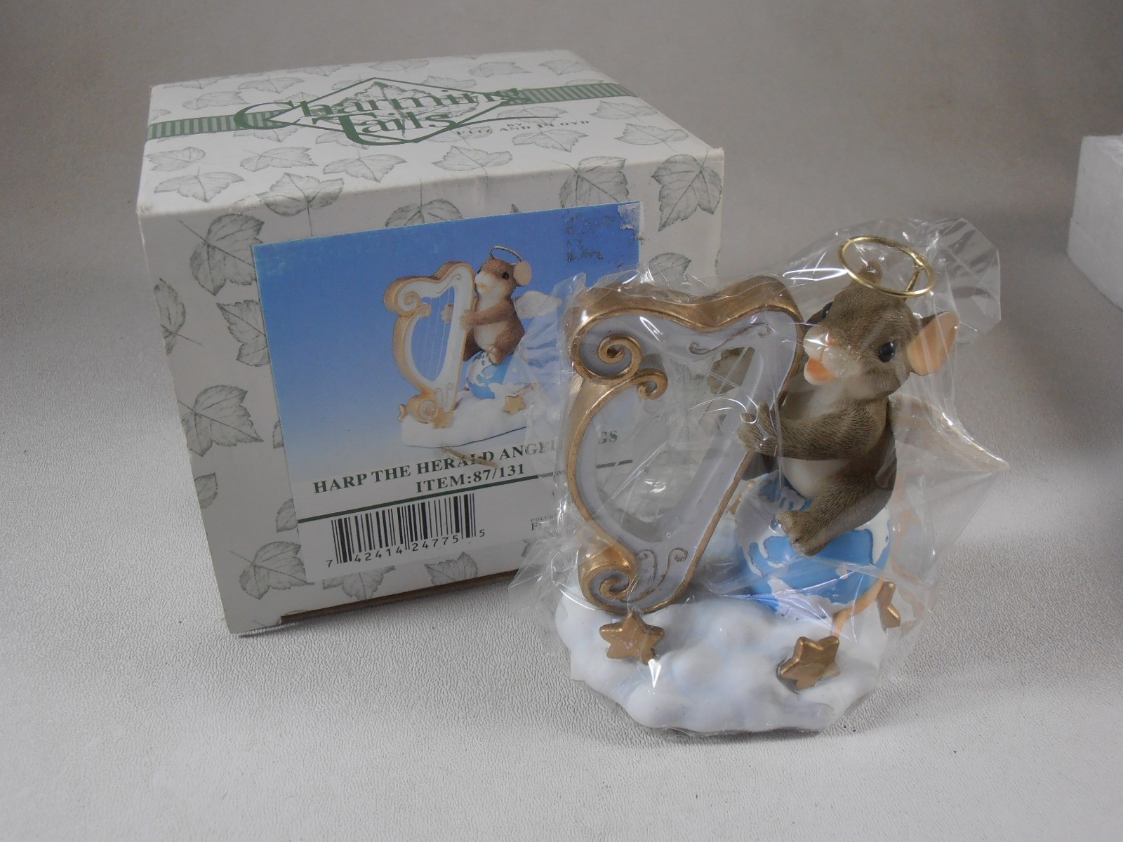 Vtg But New in Box Charming Tails Harp The Herald Angel Sings Figurine #87/131