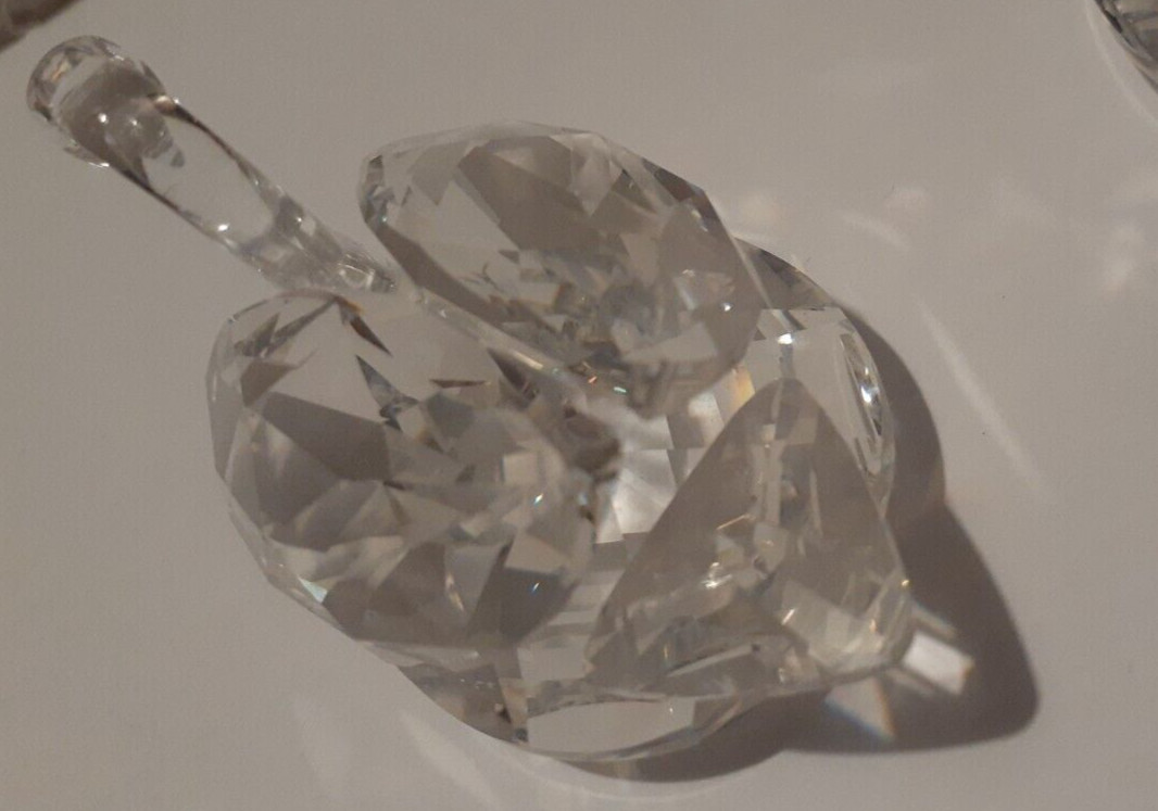 Swarovski Crystal Swans 3 big medium small mint perfect vintage retired 1980s