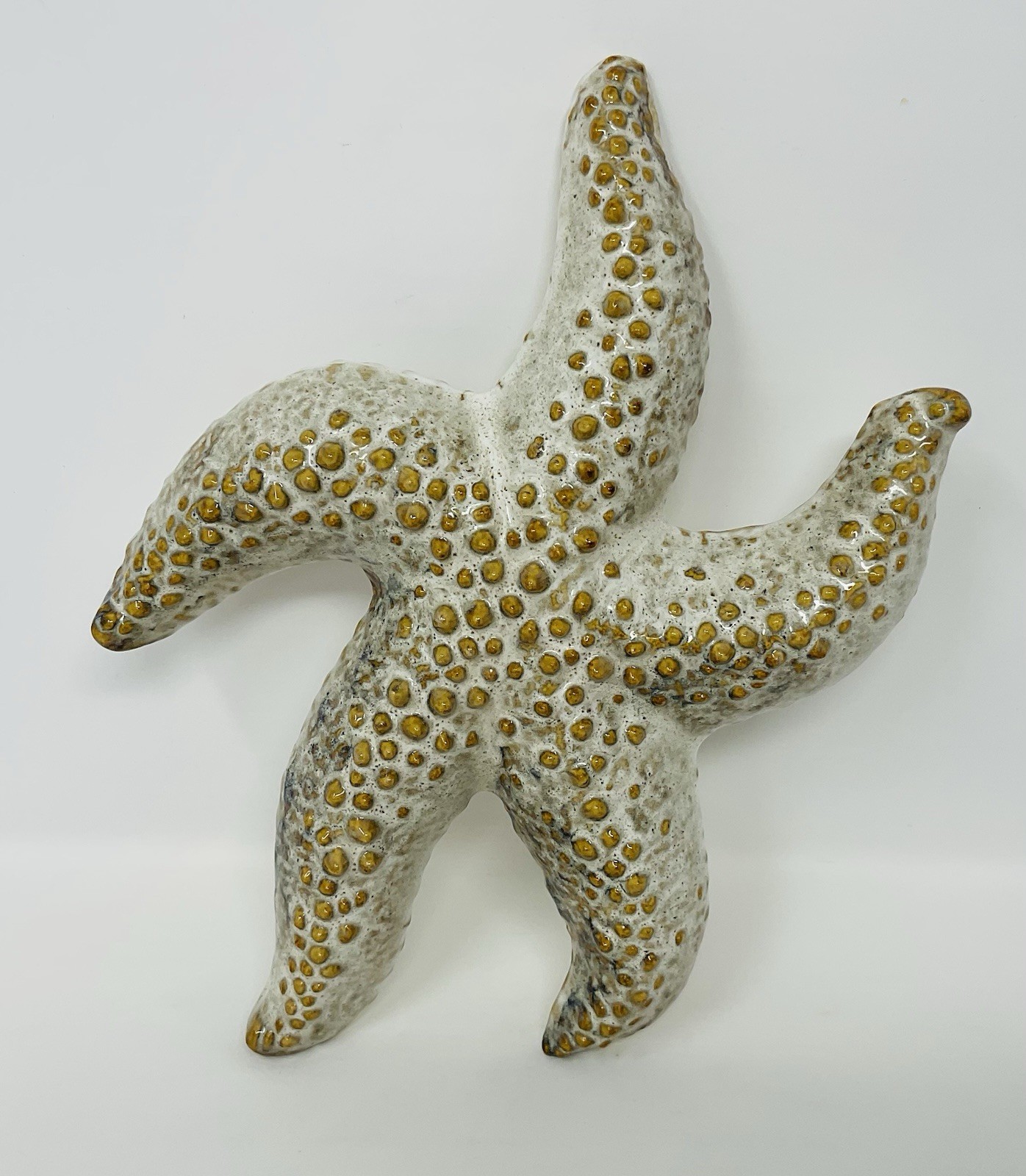Vintage Ceramic Starfish Wall Plaque Beach Coastal Island Ocean Decor 9″ x 7″