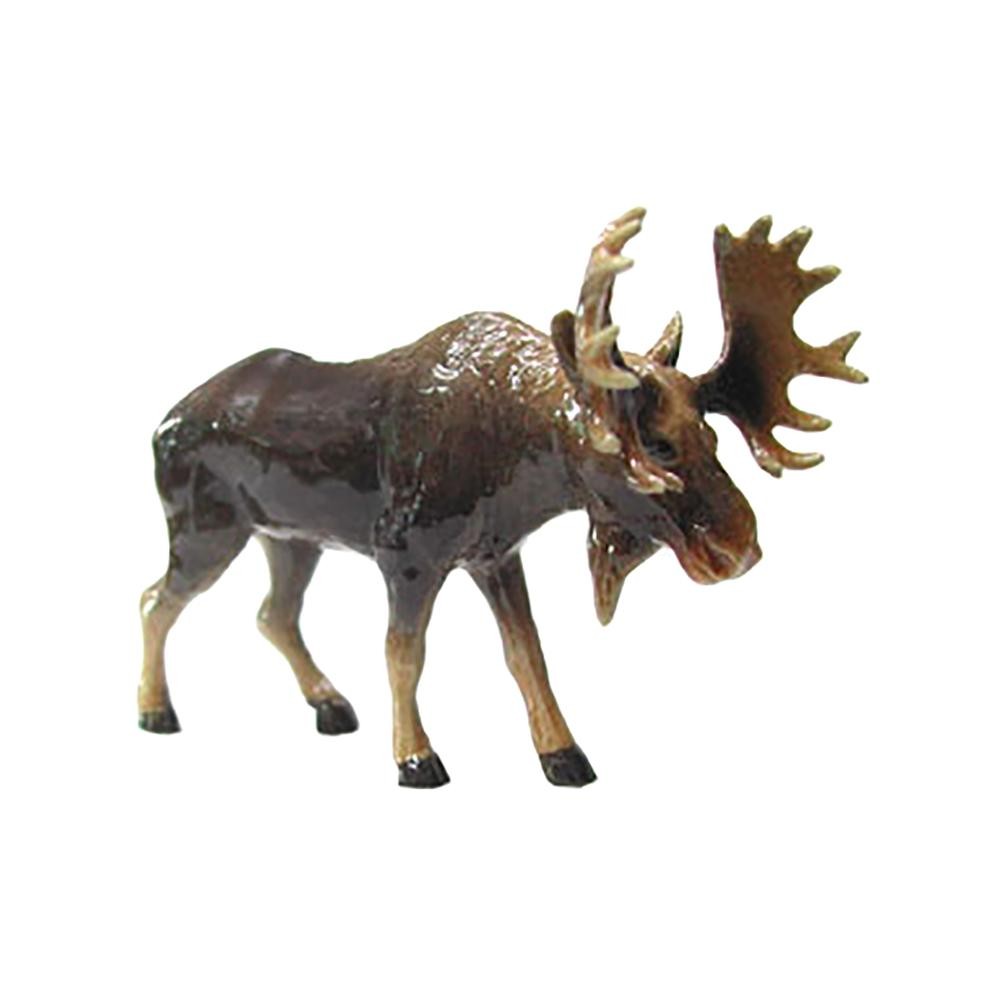 Northern Rose Moose Standing- Home Decor Animal – Miniature Porcelain Figurine