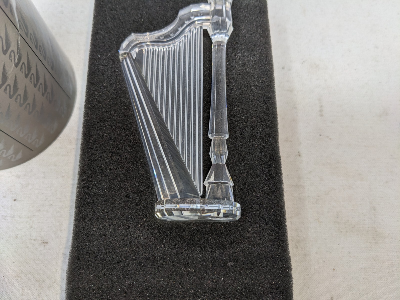 Swarovski Austria Crystal Figurine Harp Musical Instrument 4″ in Box 169245 (12)