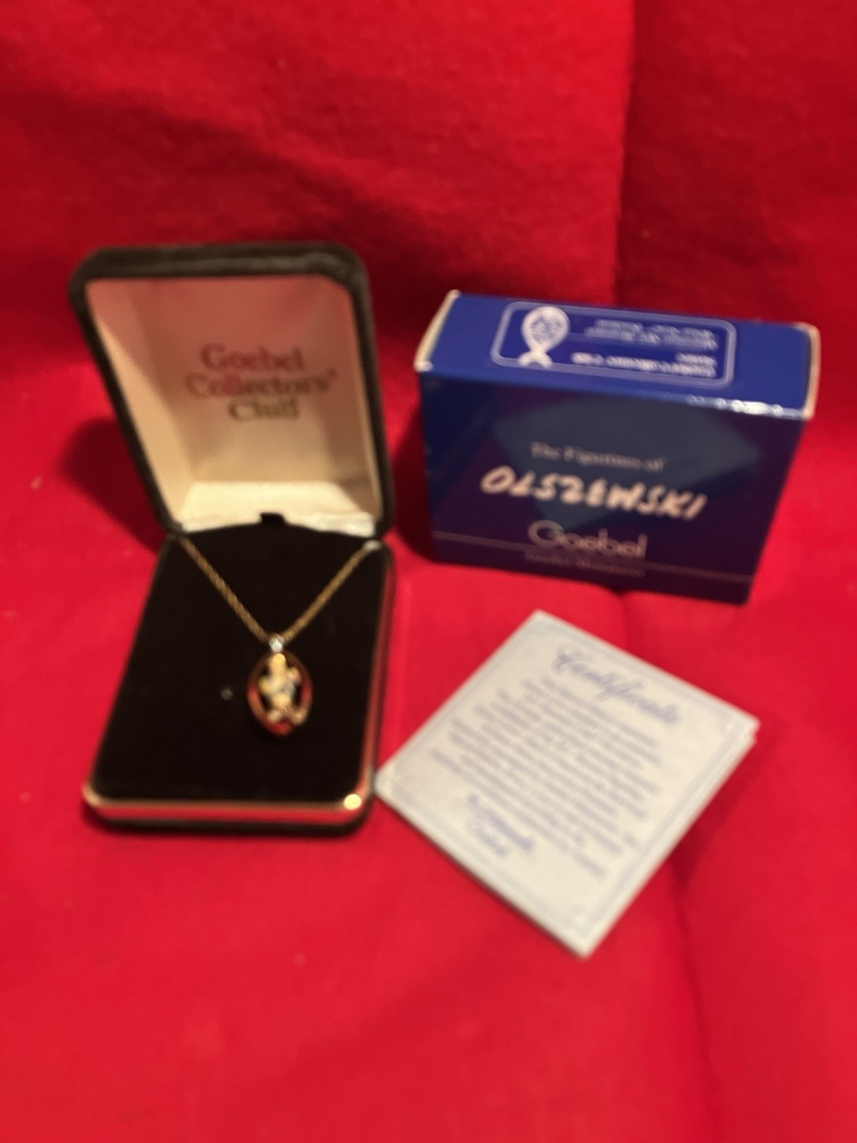 Goebel Collectors Club, “What Now?” 1986 Gift Pendent Necklace” w/ Case
