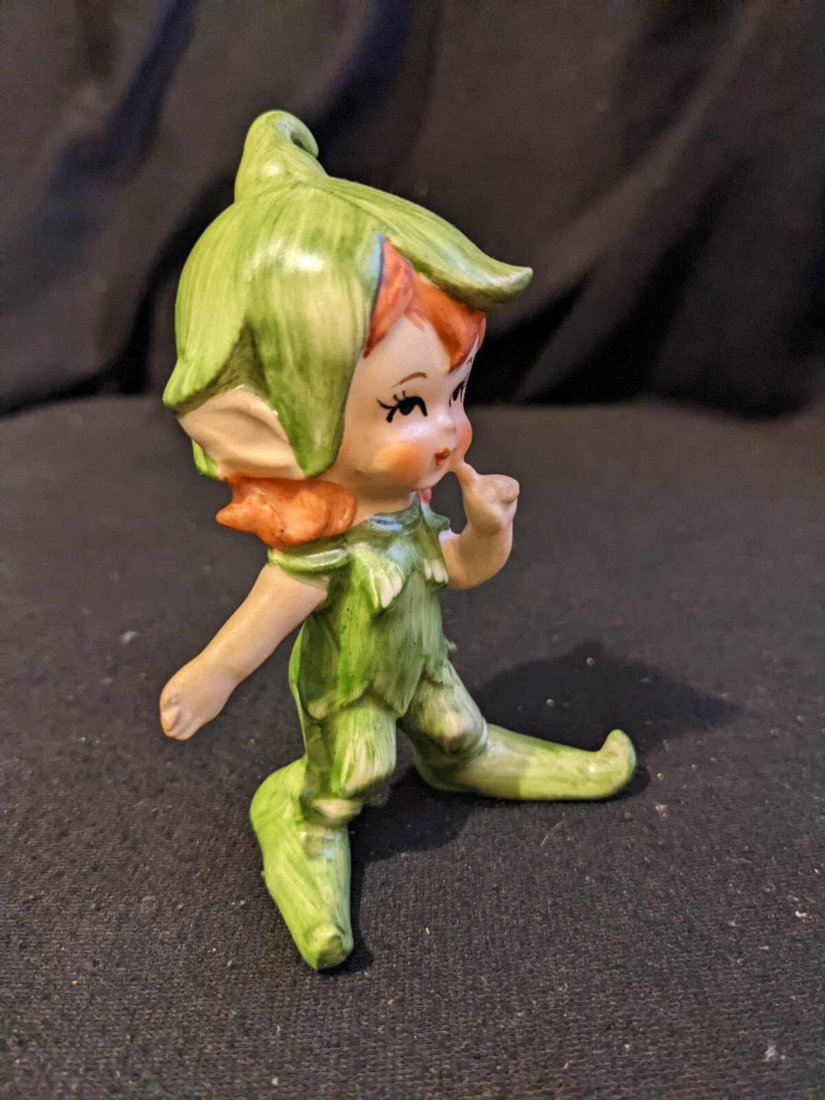 Green Ceramic Elf Pixie 4″ tall 1950- 1960’s *1 owner Japan