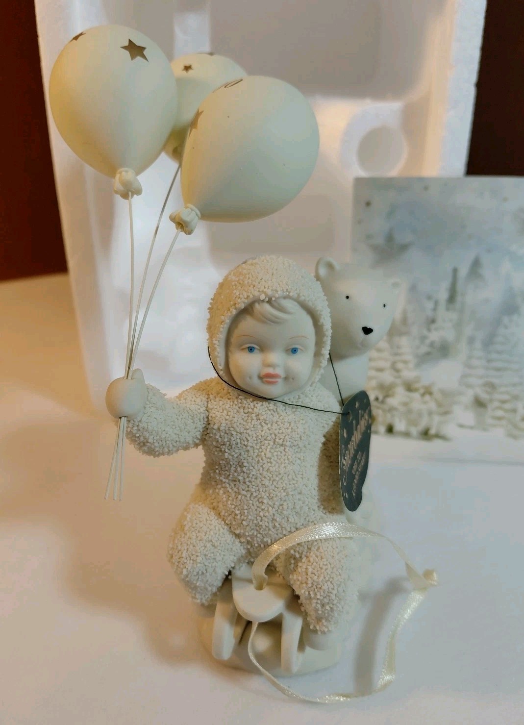 DEPT. 56 Snowbabies “OFF TO A GOOD START” W Polar Bear & Balloons New W Box 2000