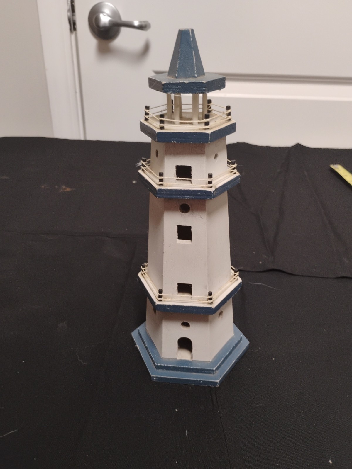 10.5 In Tall Lighthouse Decorative Figurine/Wooden/ Made In China