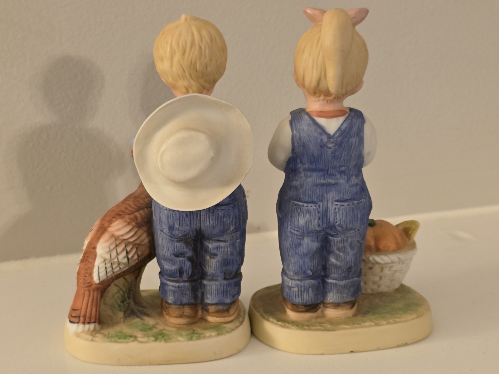 HOME INTERIORS HOMCO 1985 DENIM DAYS 1506 TIME FOR THANKS DEBBIE DANNY FIGURINE