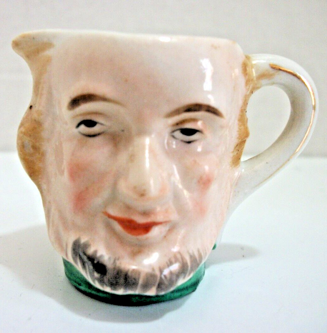 Vintage “Toby” Mug Colonial Character Creamer Pitcher 1.75″ Made In Japan