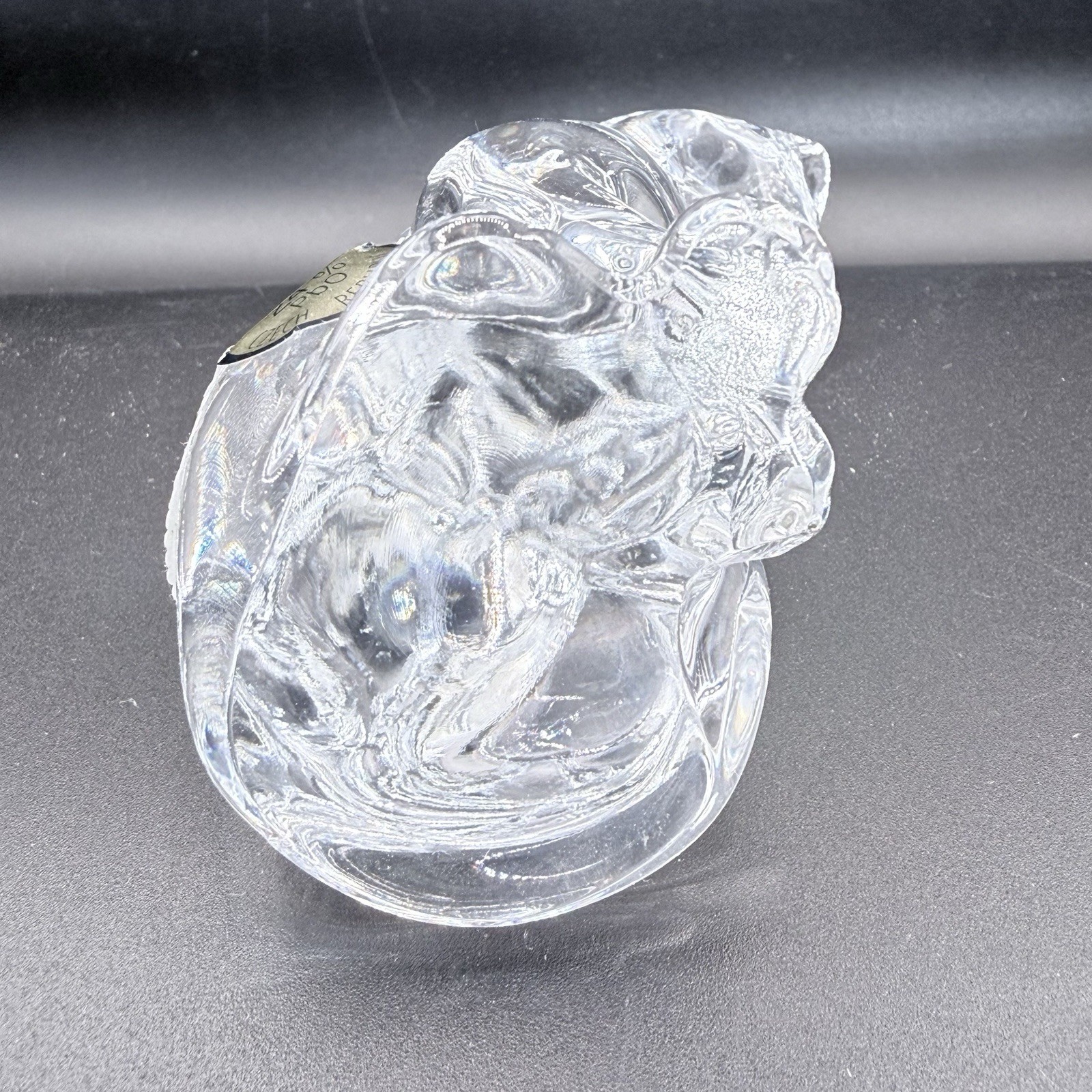Bohemia Lead Crystal Cat Figurine 24% Pbo Czech Republic 3.5” Clear Glass