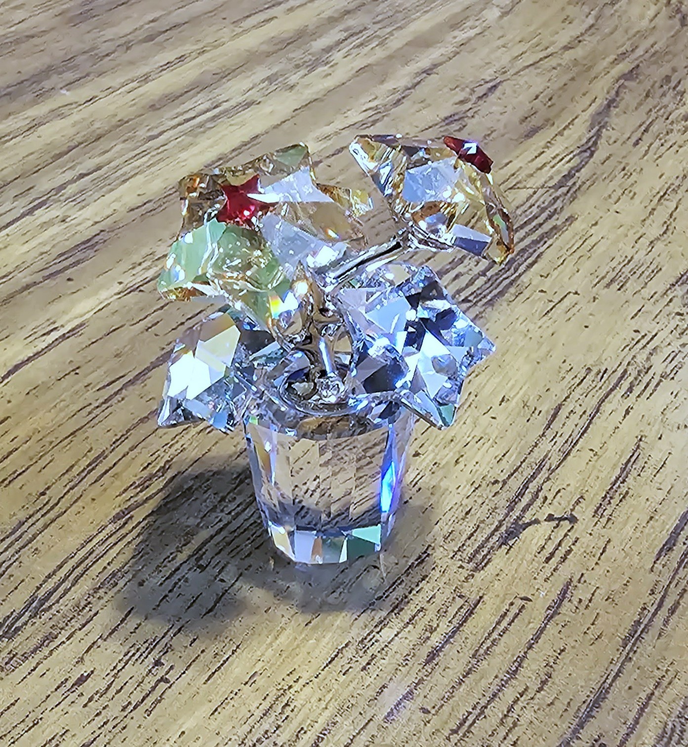🌟 Swarovski Crystal 2009 L.E., Small, Star Blossom Flowers in Pot Figurine, NIB