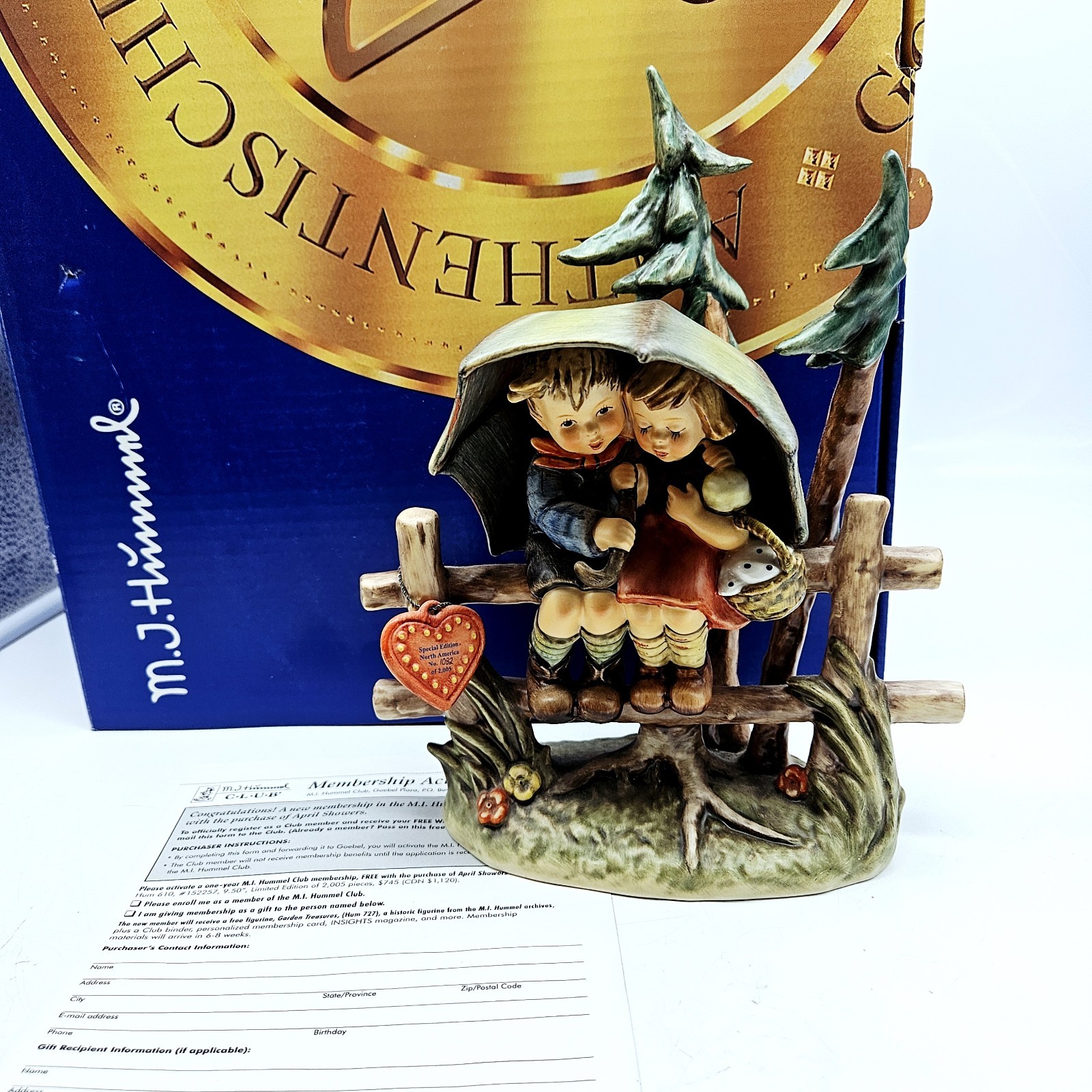 Hummel April Shower Figurine 610 Large 9″ Limited Edition Mint in Box