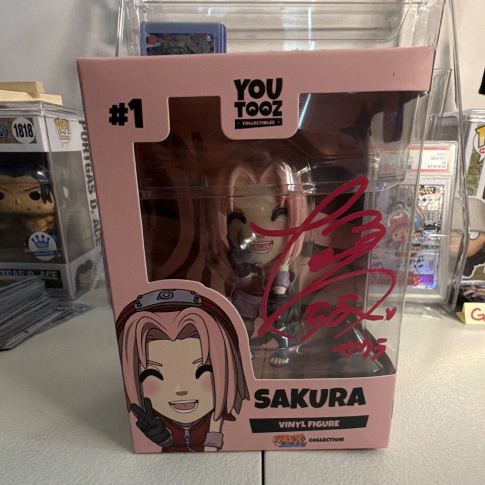 Sakura Naruto Shippuden Signed Boxed Vinyl Figure Collectible Japanese VA Auto